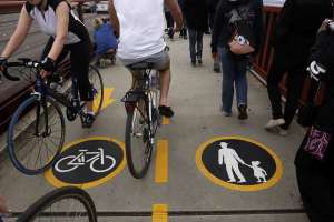 cyclists and pedestrians